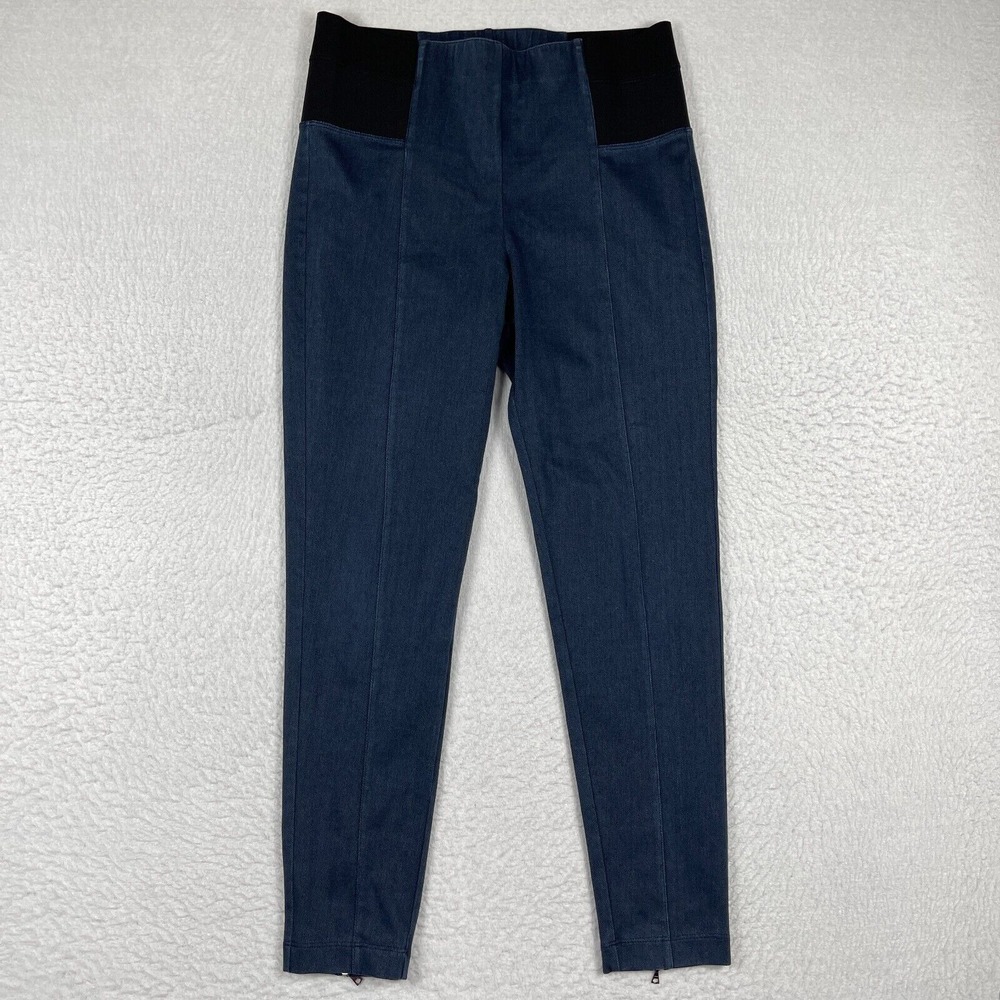 St. John Pants Womens Medium Blue‎ Made In USA Pull On Elastic Waist Casual Pant